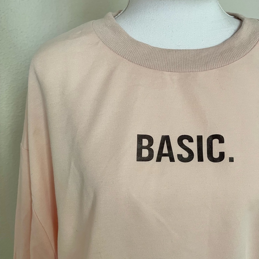 New - Pink BASIC Crewneck Pull over Sweatshirt - Picture 6 of 8
